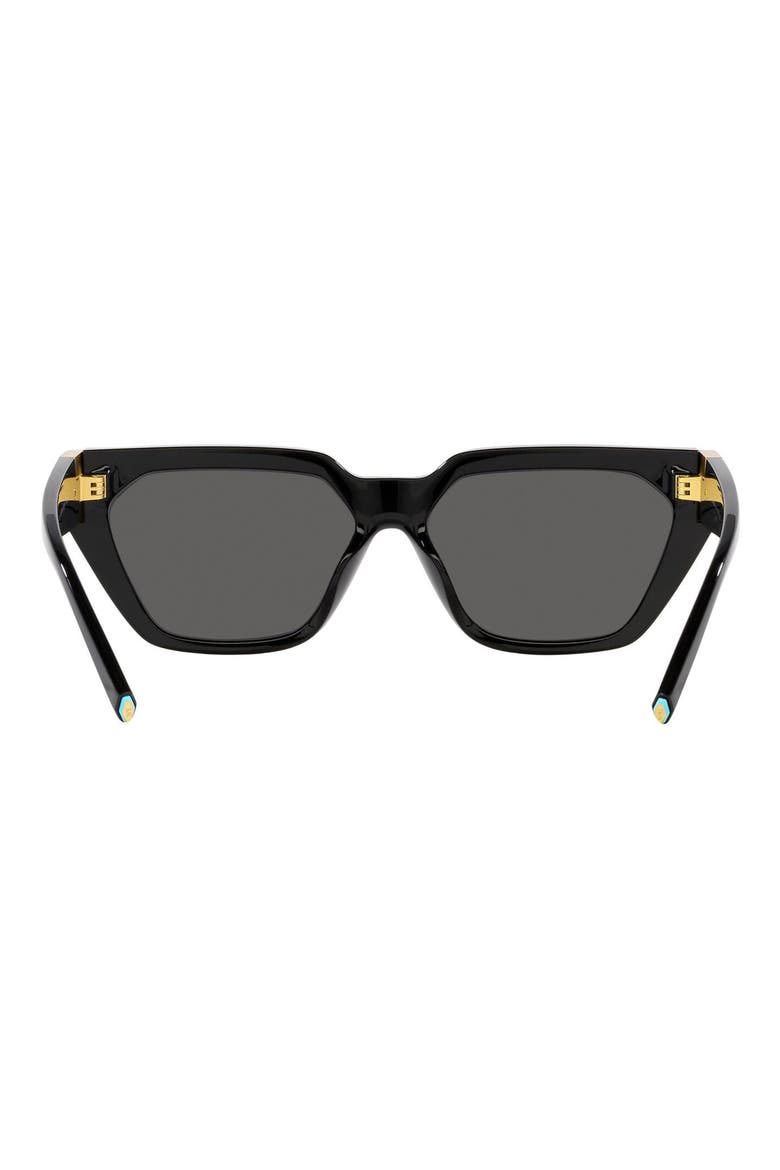 56mm Irregular Sunglasses, Alternate, color, BLACK