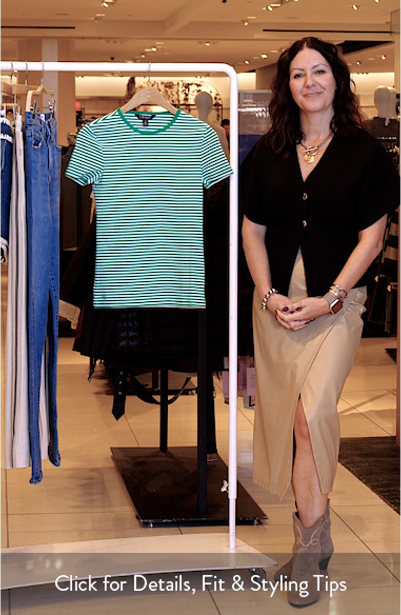 Stripe Cotton Ringer Neck T-Shirt, sales video thumbnail