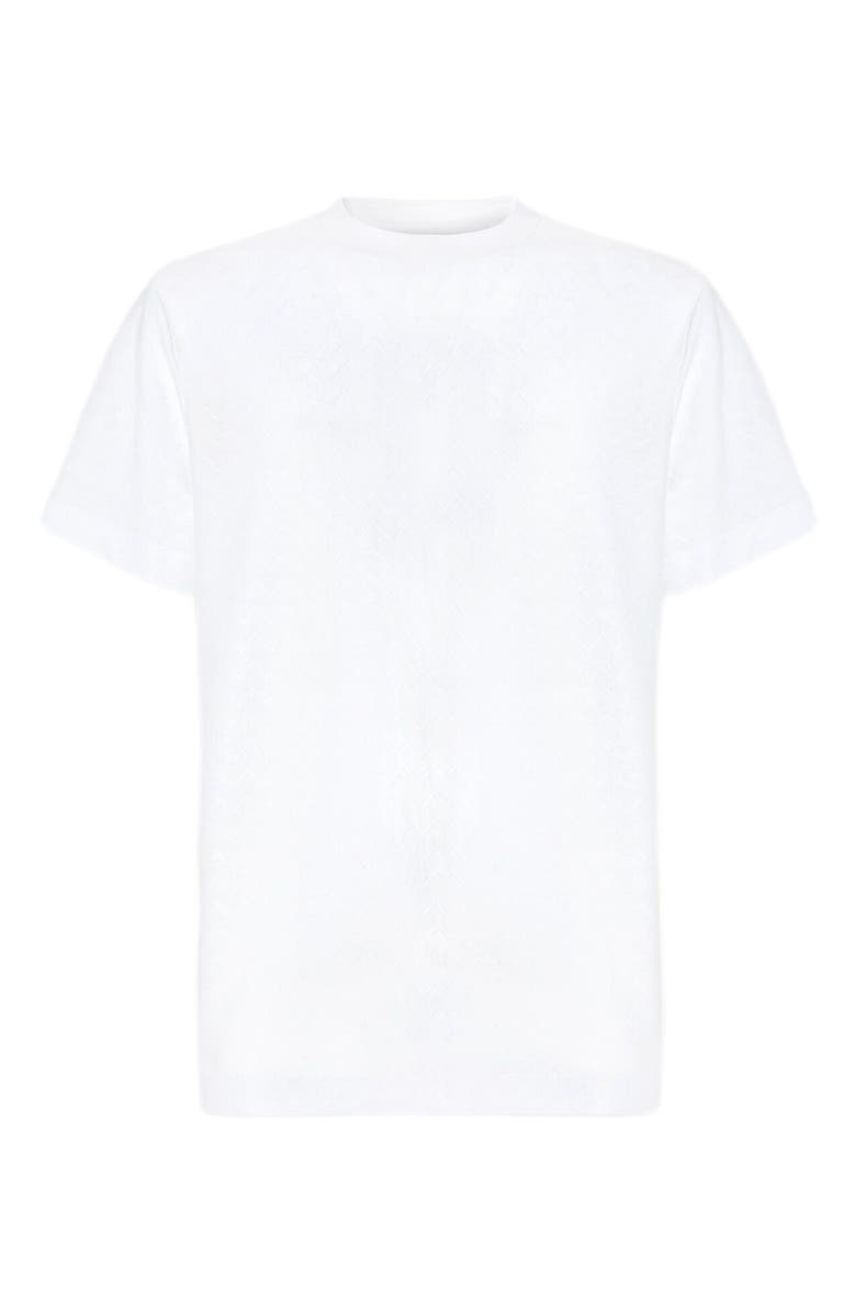 Missoni Tone-on-tone Zig Zag Cotton Jersey Crewneck T-shirt, Alternate, color, White