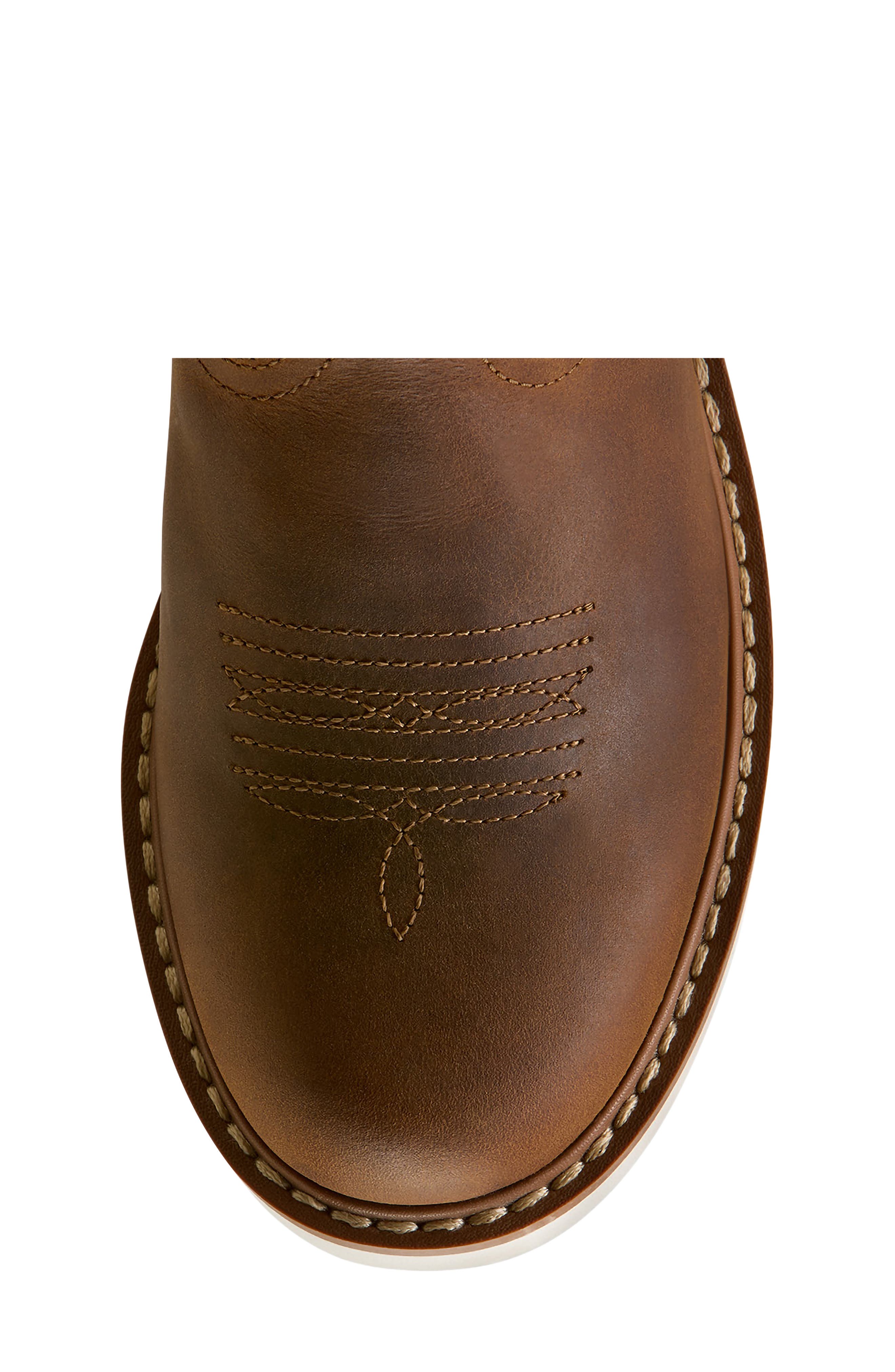 Kids' Activate Leather Cowboy Boot, Alternate, color, DISTRESSED BROWN