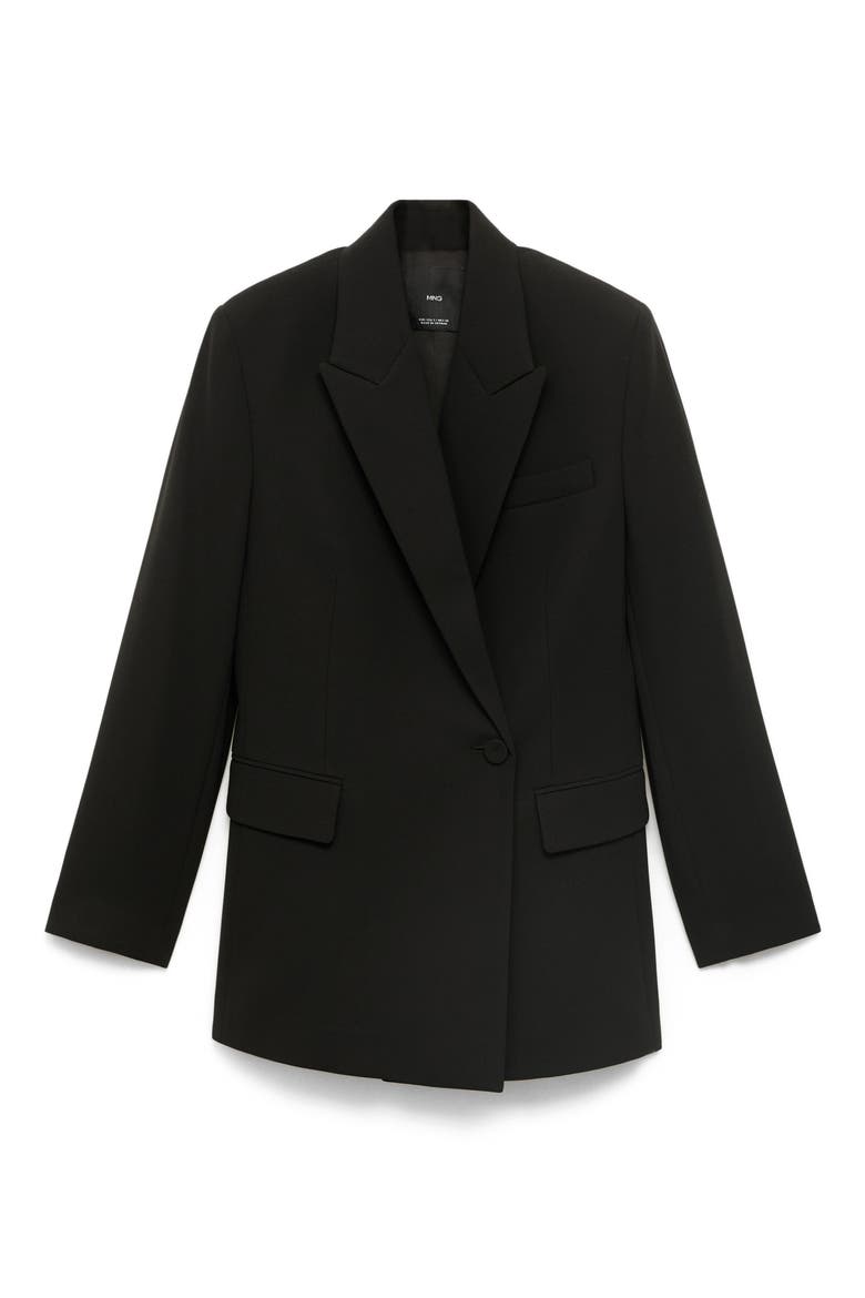 Iguana Double Breasted Blazer, Alternate, color, BLACK