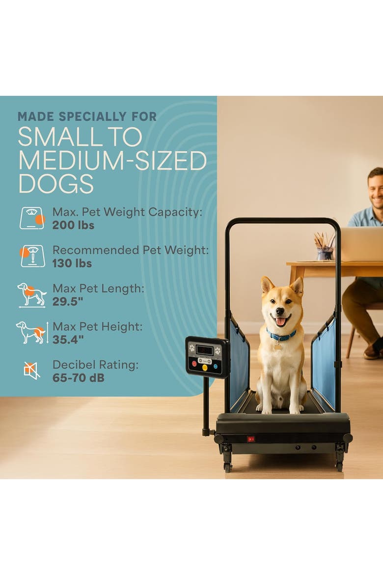 PawRunner Dog Treadmill Indoor Dog Running Machine for Small & Medium Dogs, Alternate, color, Blue