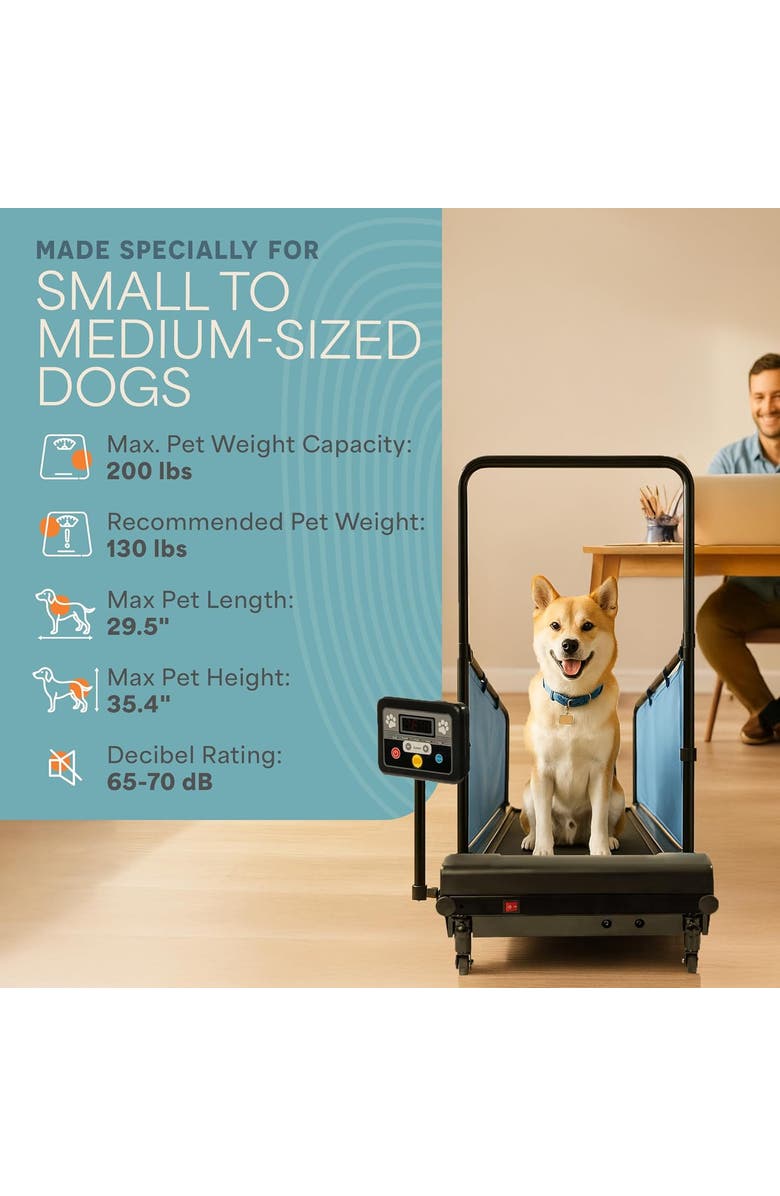 Lifepro PawRunner Dog Treadmill Indoor Dog Running Machine for Small & Medium Dogs, Alternate, color, Blue