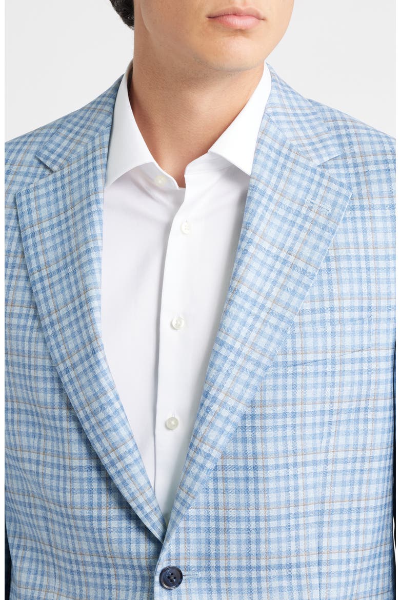 Hartford Classic Fit Check Wool Sport Coat, Alternate, color, LIGHT BLUE