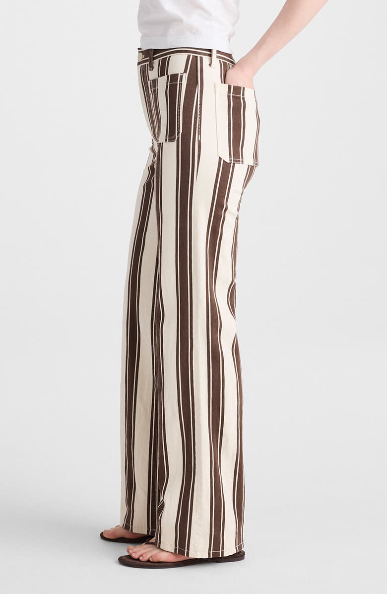 Madewell The Emmy Stripe Wide Leg Pants, Alternate, color, Dark Brown Stripe