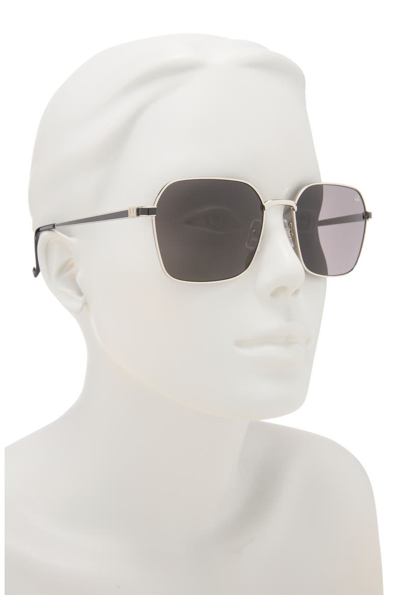 58mm Square Sunglasses, Alternate, color, SILVER SILVER GREY