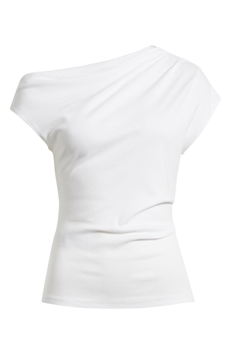 MANGO Asymmetric One-Shoulder Top, Main, color, White