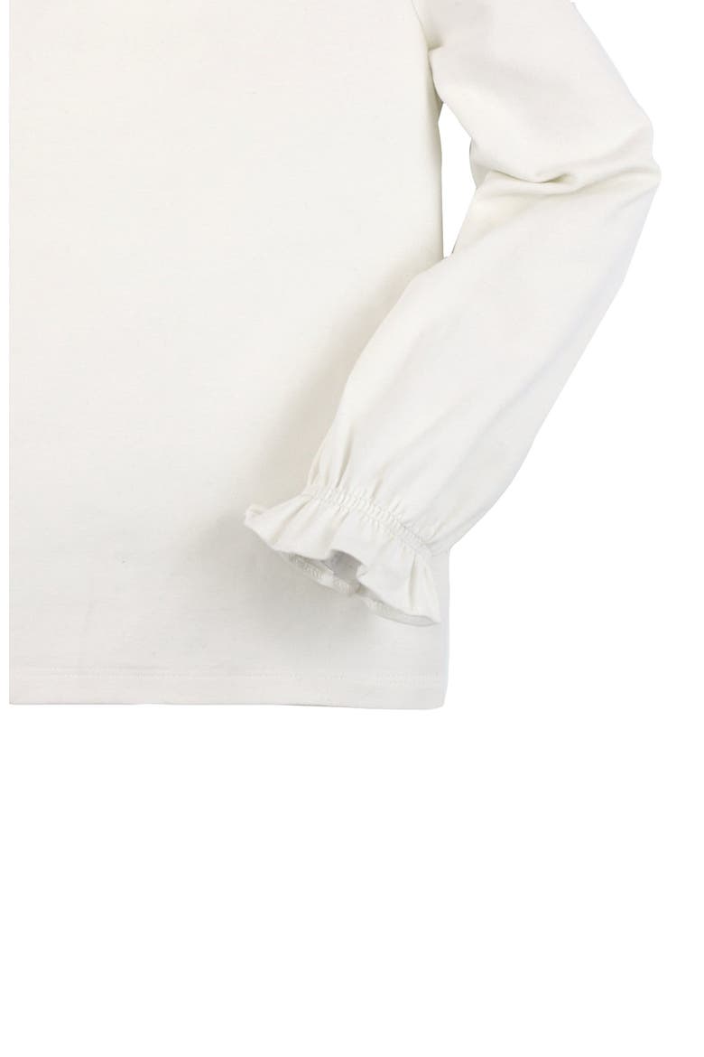 Girls' Ruffle Neck Knit Top, Kids, Alternate, color, Soft White