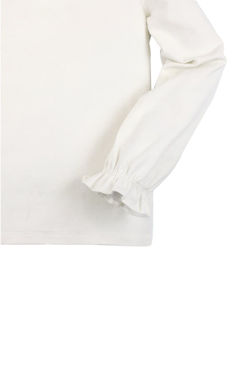 Hope & Henry Girls' Ruffle Neck Knit Top, Kids, Alternate, color, 