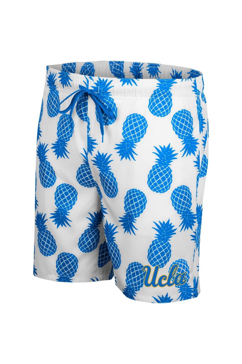 Men's Colosseum White/Blue UCLA Bruins Pineapple Swim Shorts, Alternate, color, White