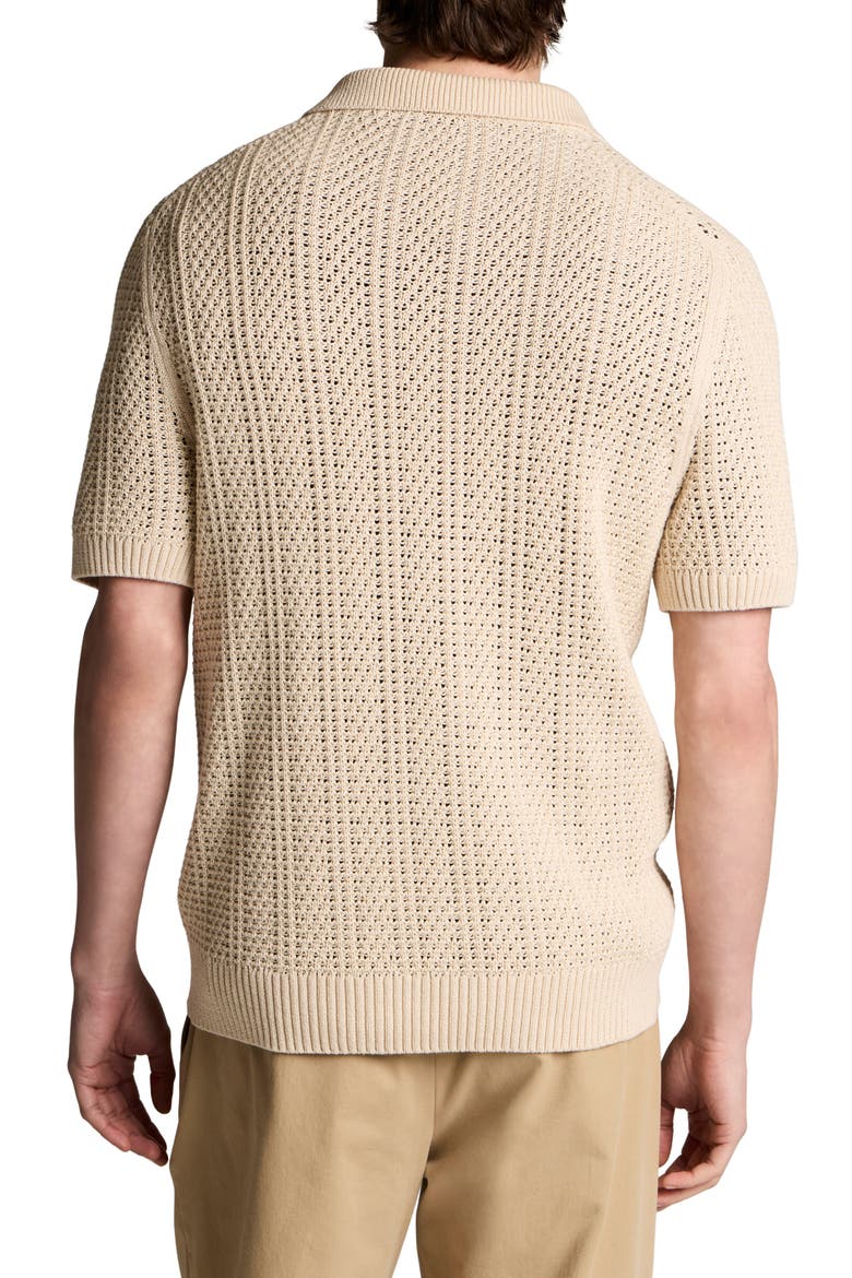 Seed Stitch Polo Sweater, Alternate, color, DARK BLANCO