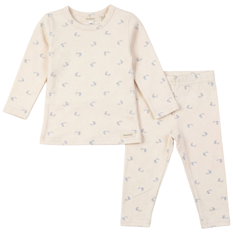 Boy Organic Printed Two Piece Long Sleeve Top and Pants Set (Toddler)