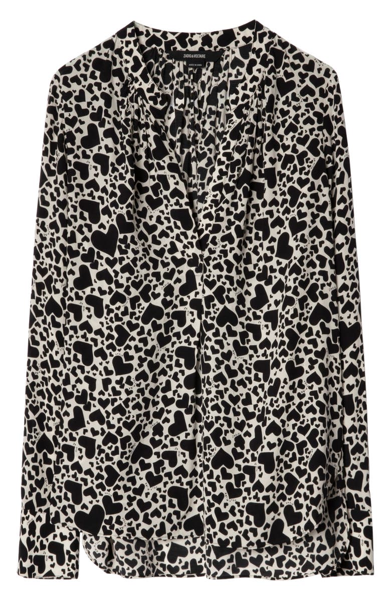 Zadig & Voltaire Tink Heart Print Blouse, Alternate, color, 