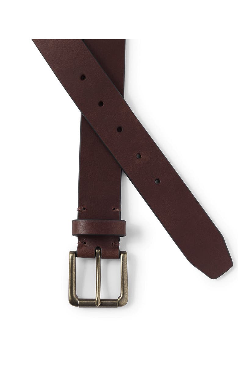Lands
End Leather Jean Belt, Alternate, color, Brown