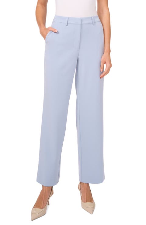 パンツ SEMI COUTURE Women Straight Pants Y5SI15PL K92 BLUE SEMICOUTURE Blue Tailored Pants With Straight Leg In Viscose