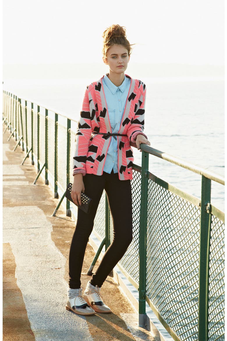 Retro Cardigan, Alternate, color, CORAL