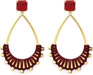 Panacea Burgundy Wrapped Teardrop Earrings