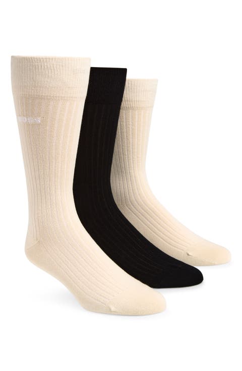 3-Pack Ribbed Iconic Crew Socks
