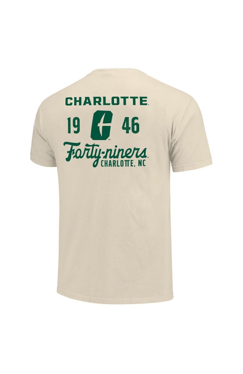 IMAGE ONE Men's Cream Charlotte 49ers Comfort Colors Mascot Overlay T-Shirt, Alternate, color,