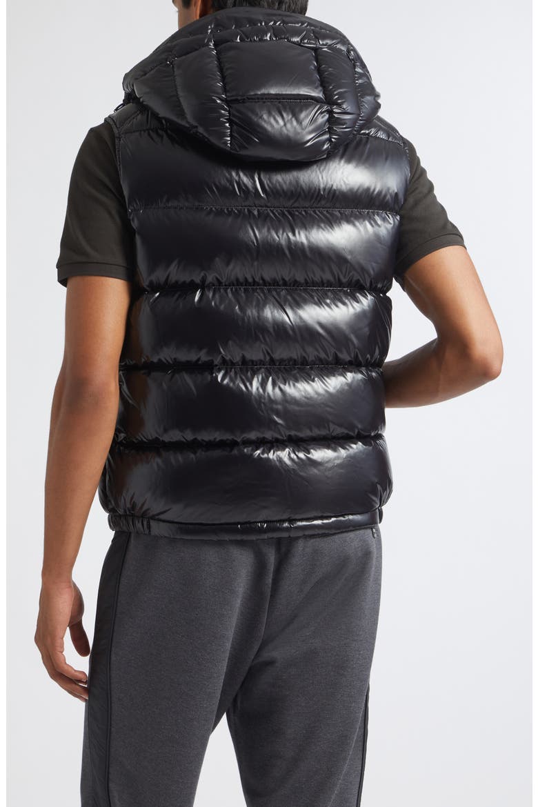 Bormes Down Puffer Vest with Removable Hood, Alternate, color, BLACK