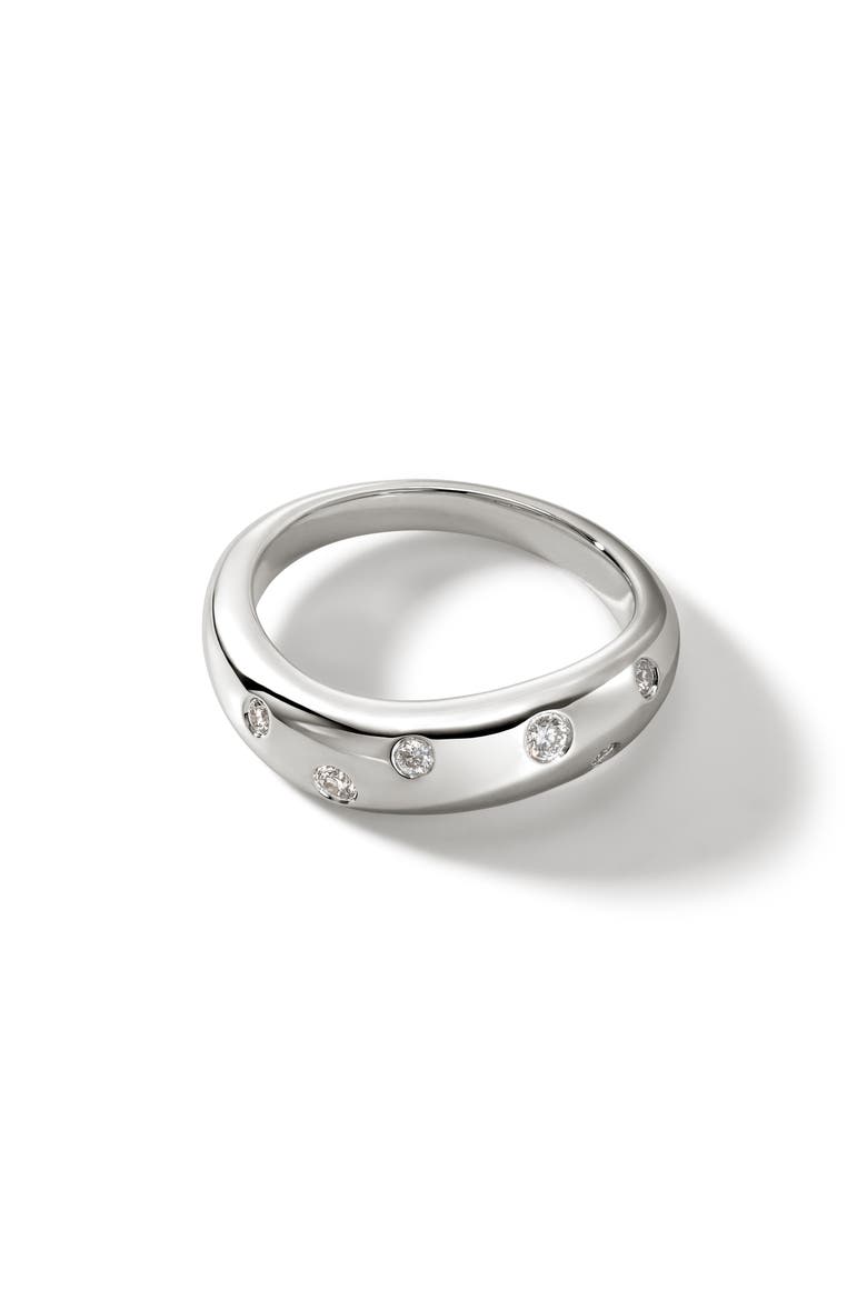 Surf Diamond Band Ring, Main, color, SILVER