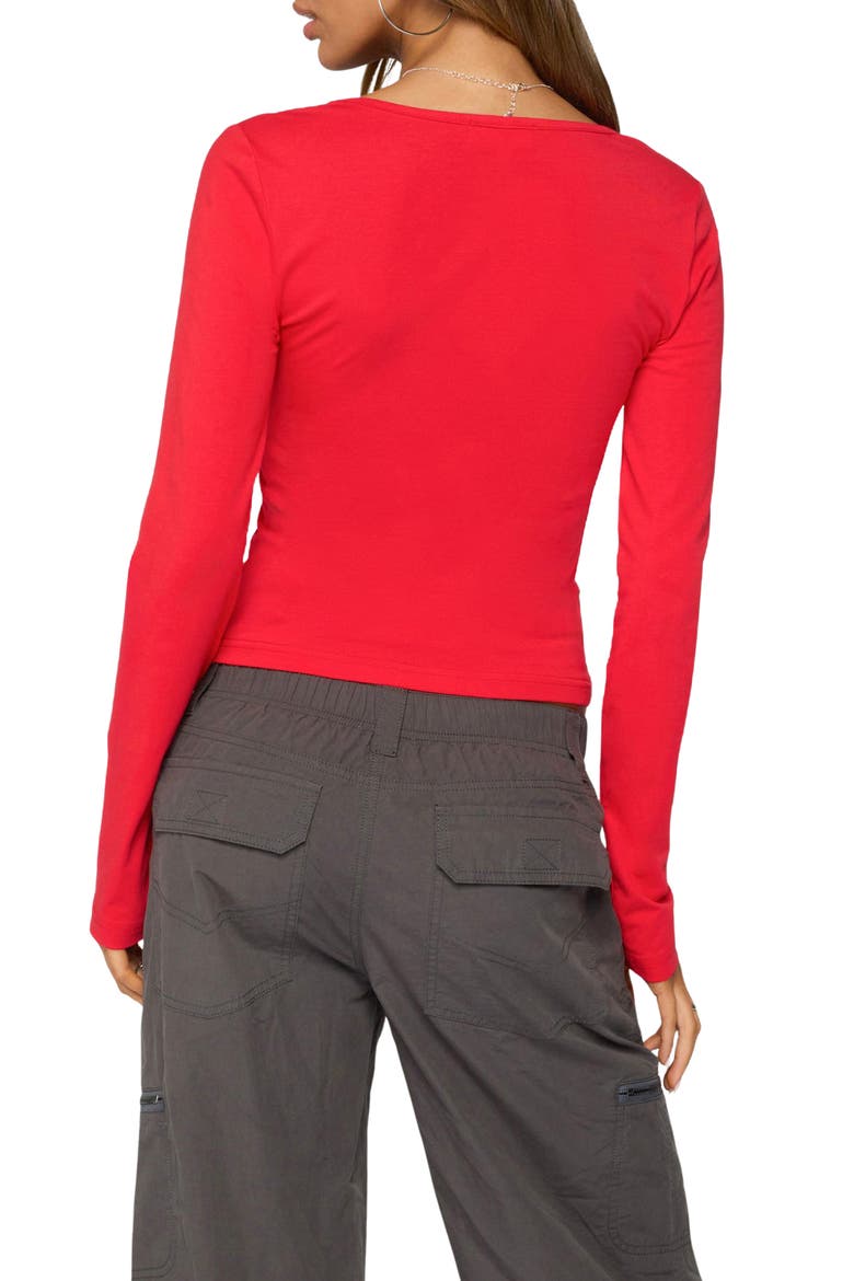 Feva V-Neck Long Sleeve Top, Alternate, color, RED