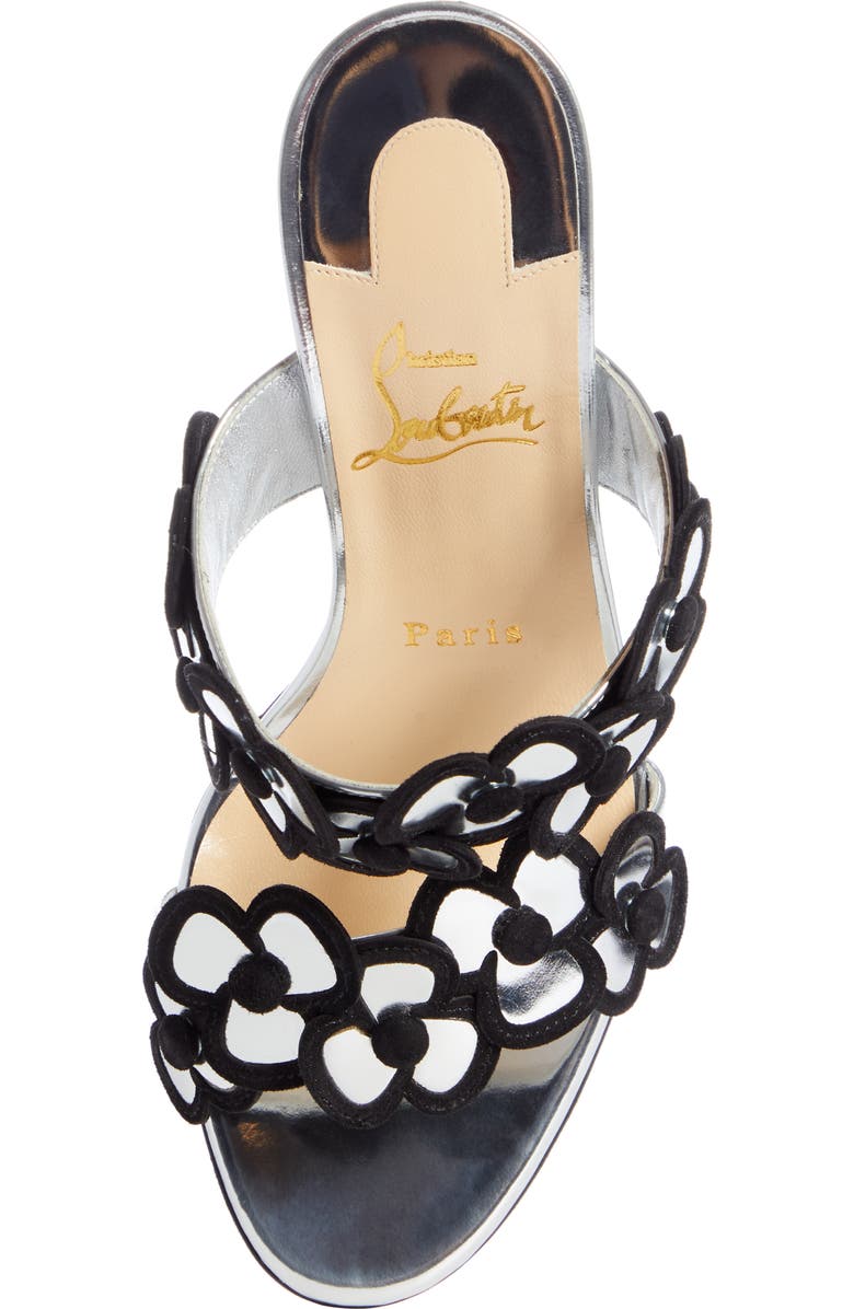 Christian Louboutin Tres Pansy Flower Block Heel Sandal, Alternate, color,