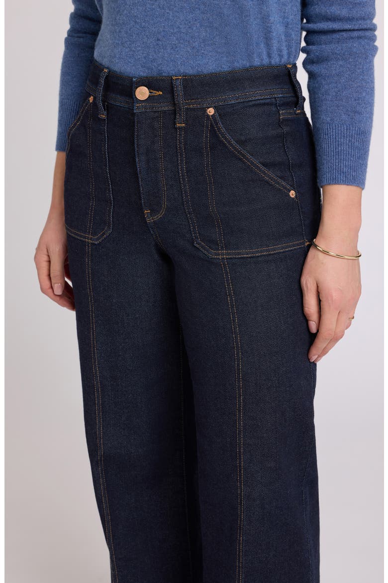 Mia Palazzo High Waist Flare Utility Jeans, Alternate, color, RINSE