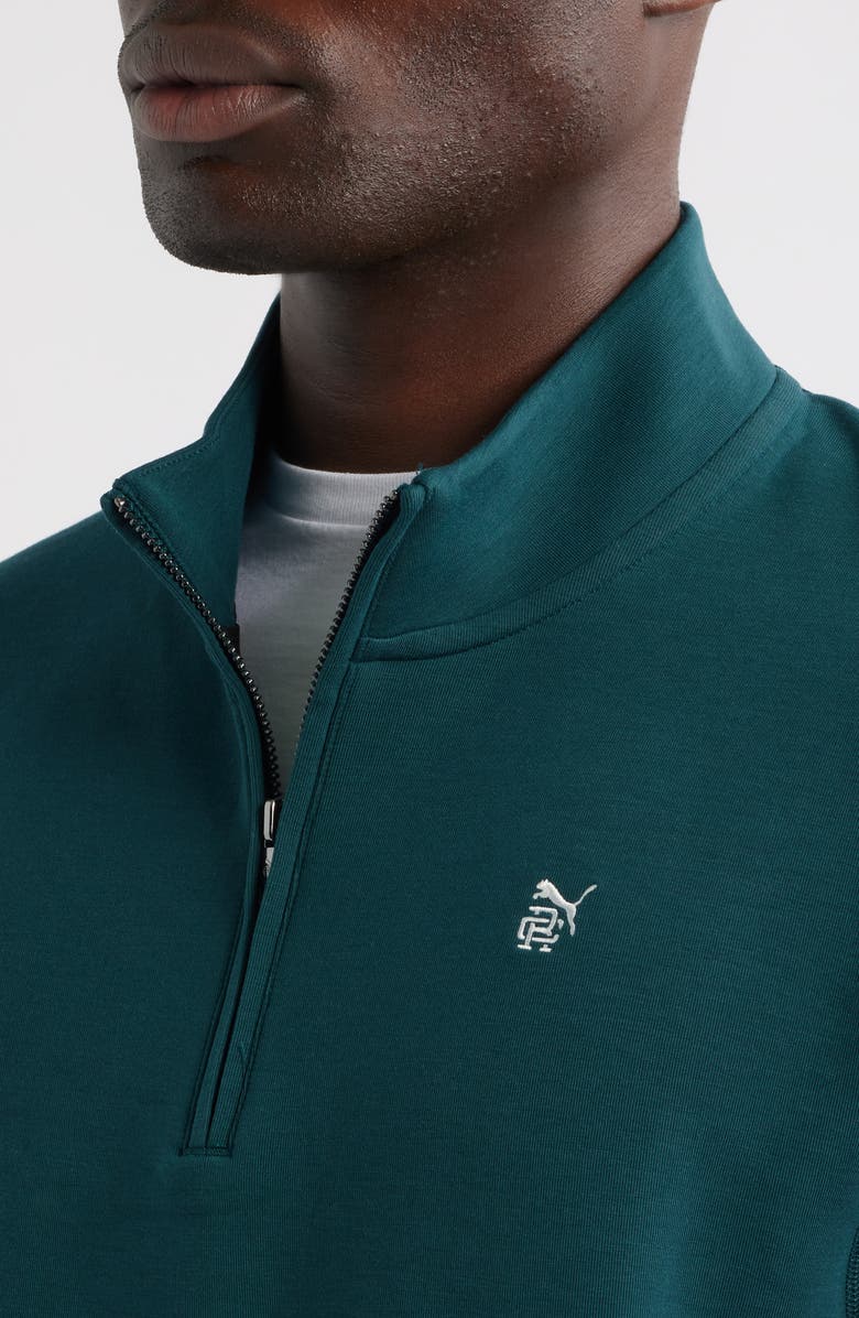 PUMA GOLF x Reigning Champ CLOUDSPUN Fleece Quarter Zip Pullover, Alternate, color, 