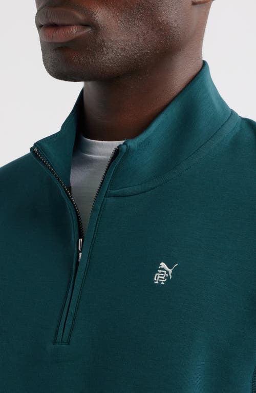 Puma Golf X Reigning Champ Cloudspun Fleece Quarter Zip Pullover In Green