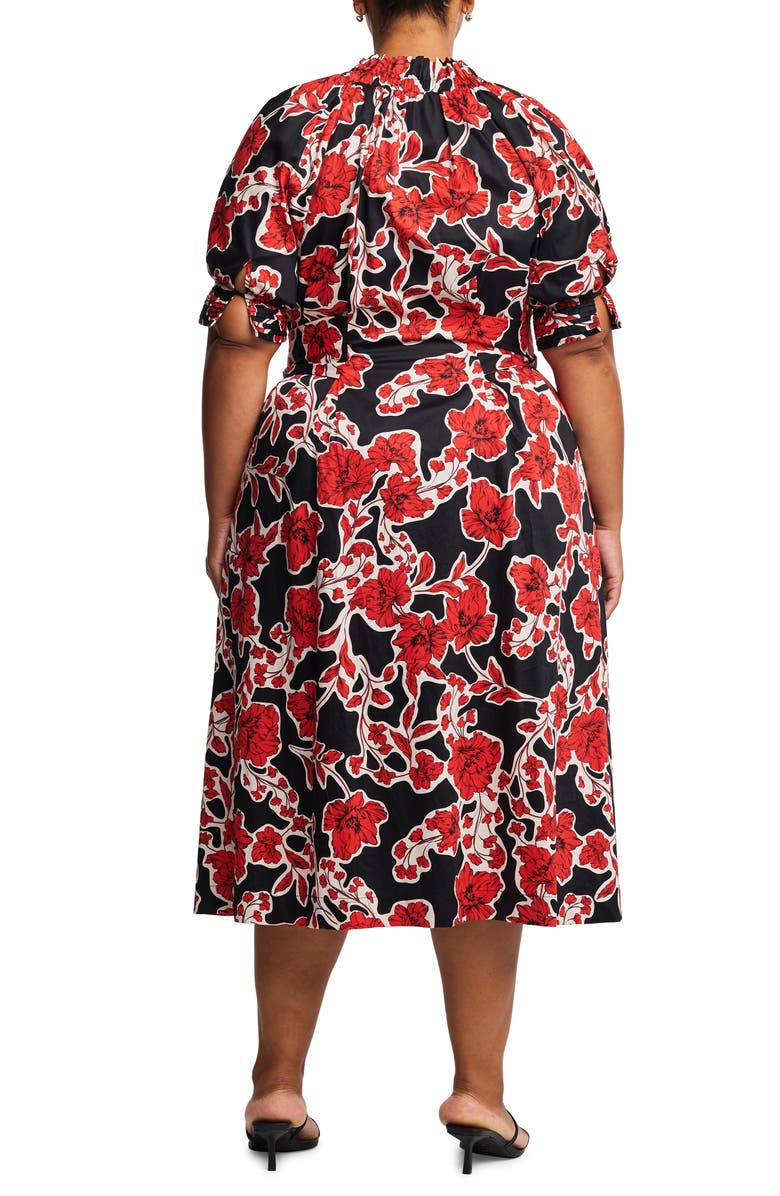 Estelle Wallflower Print Midi Dress, Alternate, color,
