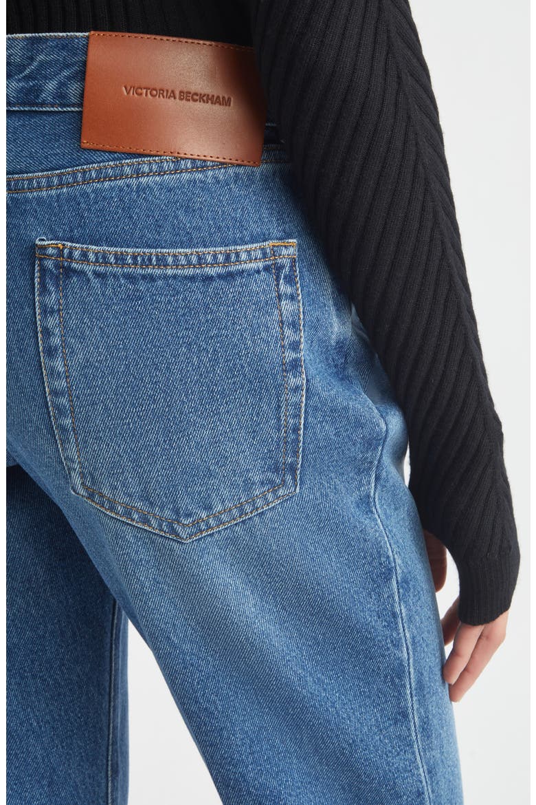 Low Rise Flare Leg Ankle Jeans, Alternate, color, MID BLUE WASH