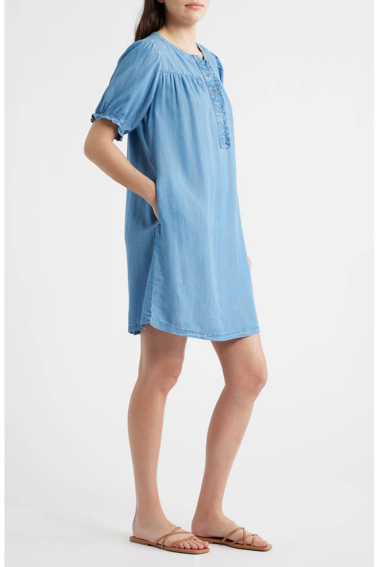 Rhea Ruffle Shift Dress, Alternate, color, MEDIUM WASH