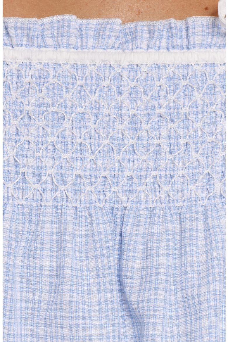 Mireille Gingham Babydoll Top, Alternate, color, BLUE GINGHAM