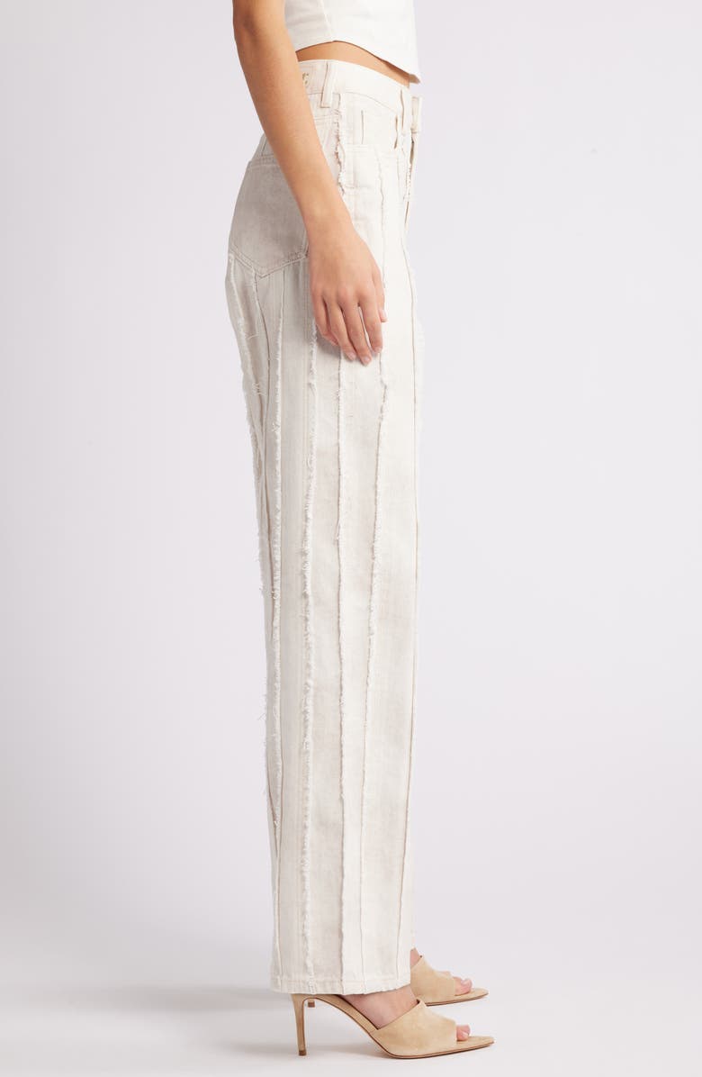 Mistress Rocks Dusty Frayed Wide Leg Jeans, Alternate, color, Cream