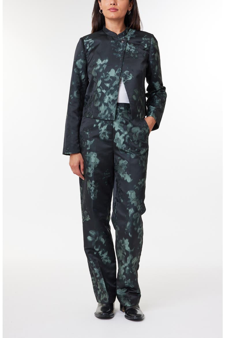 Floral Jacquard Crop Jacket, Alternate, color, BLOSSOM GREEN