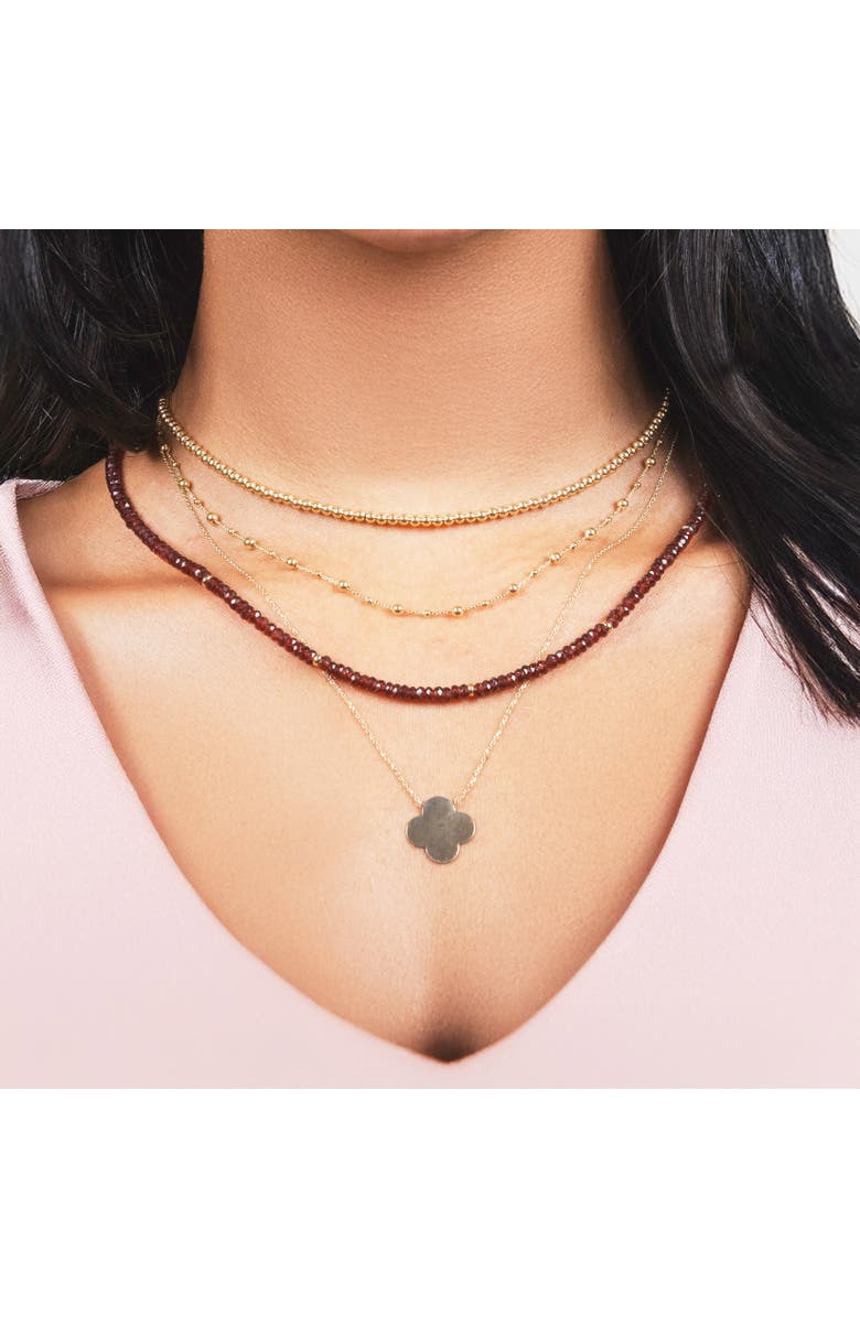 The Lovery Fine Jewelry Garnet Bead Necklace, Alternate, color, Garnet