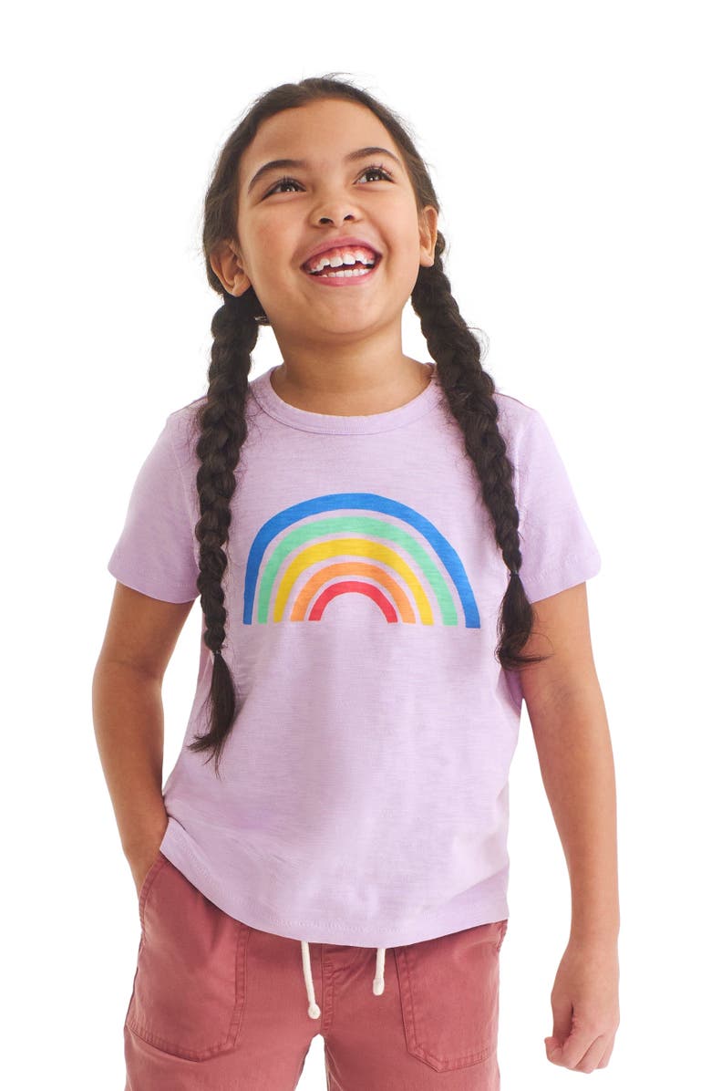 Primary Kids Cutout Rainbow Tee, Alternate, color, Hydrangea