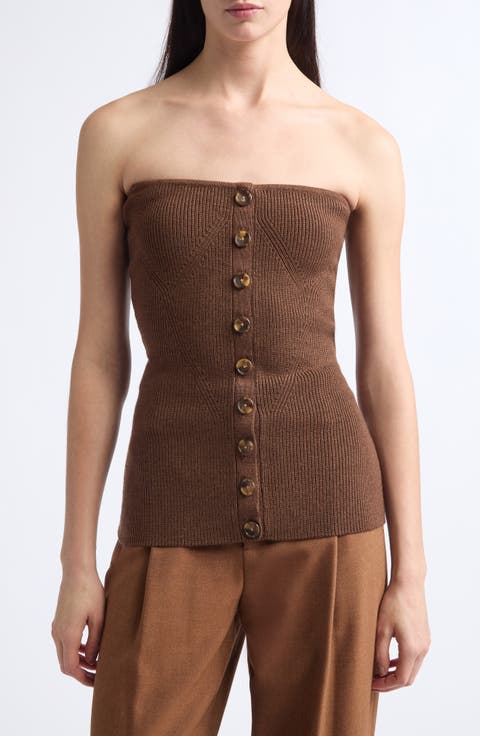 Yanni Strapless Merino Wool Sweater