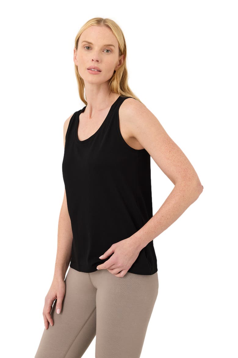 Luxe Essential Scoop Neck Tank Made With Organic Cotton, Alternate, color, Black