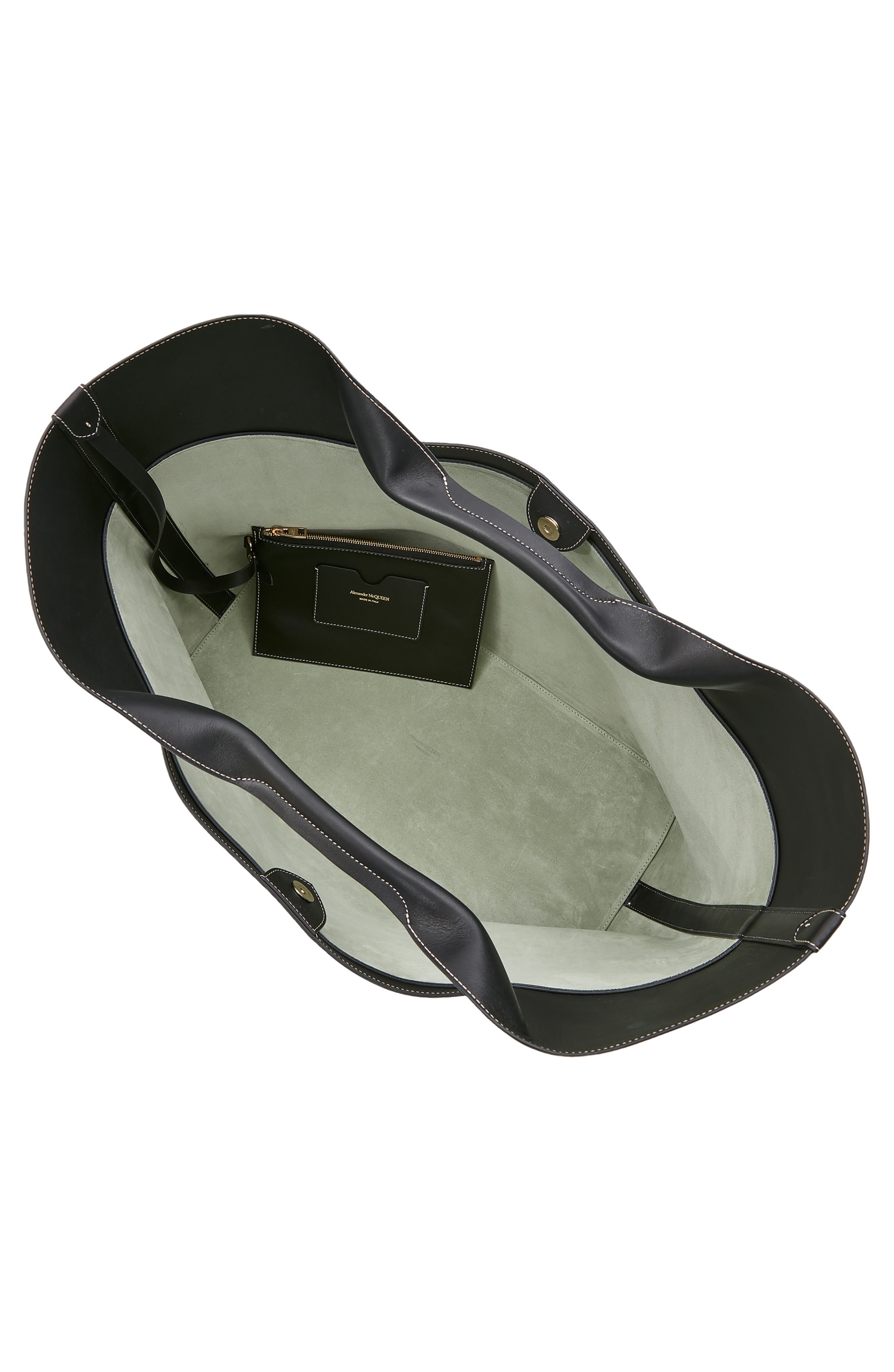 McQueen The Large Bow Leather Tote Bag, Alternate, color, 