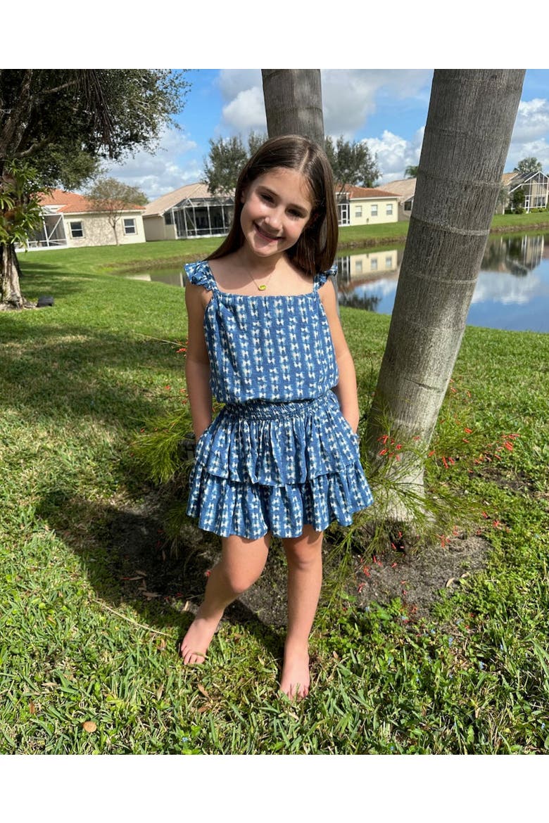 Bryn Bubble Top & Tiered Skirt Set (Toddler, Little Kids, Big Kid)), Alternate, color, Denim Tides