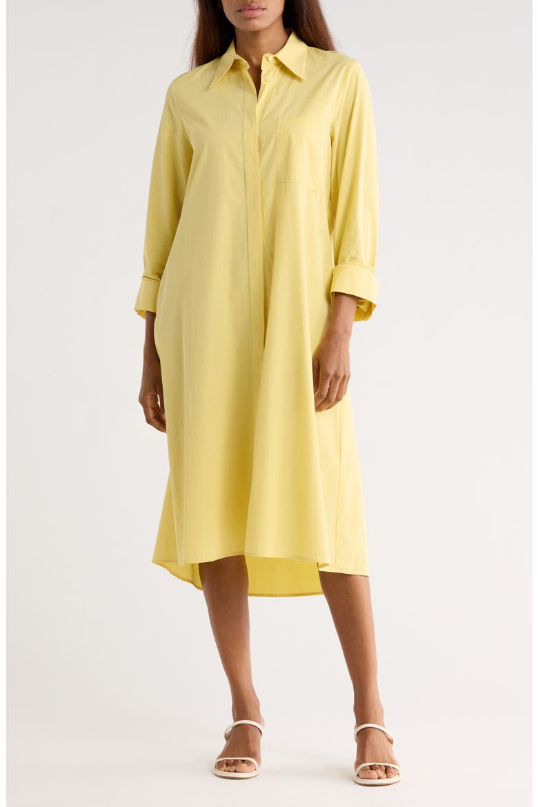 Jennys Long Sleeve Cotton Shirtdress, Main, color, MAIZE