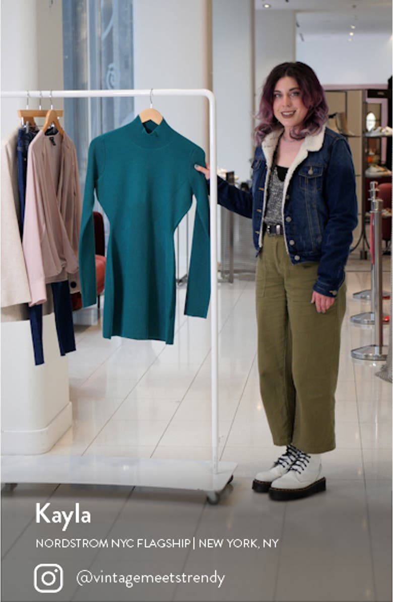 Minas Long Sleeve Merino Wool Blend Turtleneck Minidress, sales video thumbnail