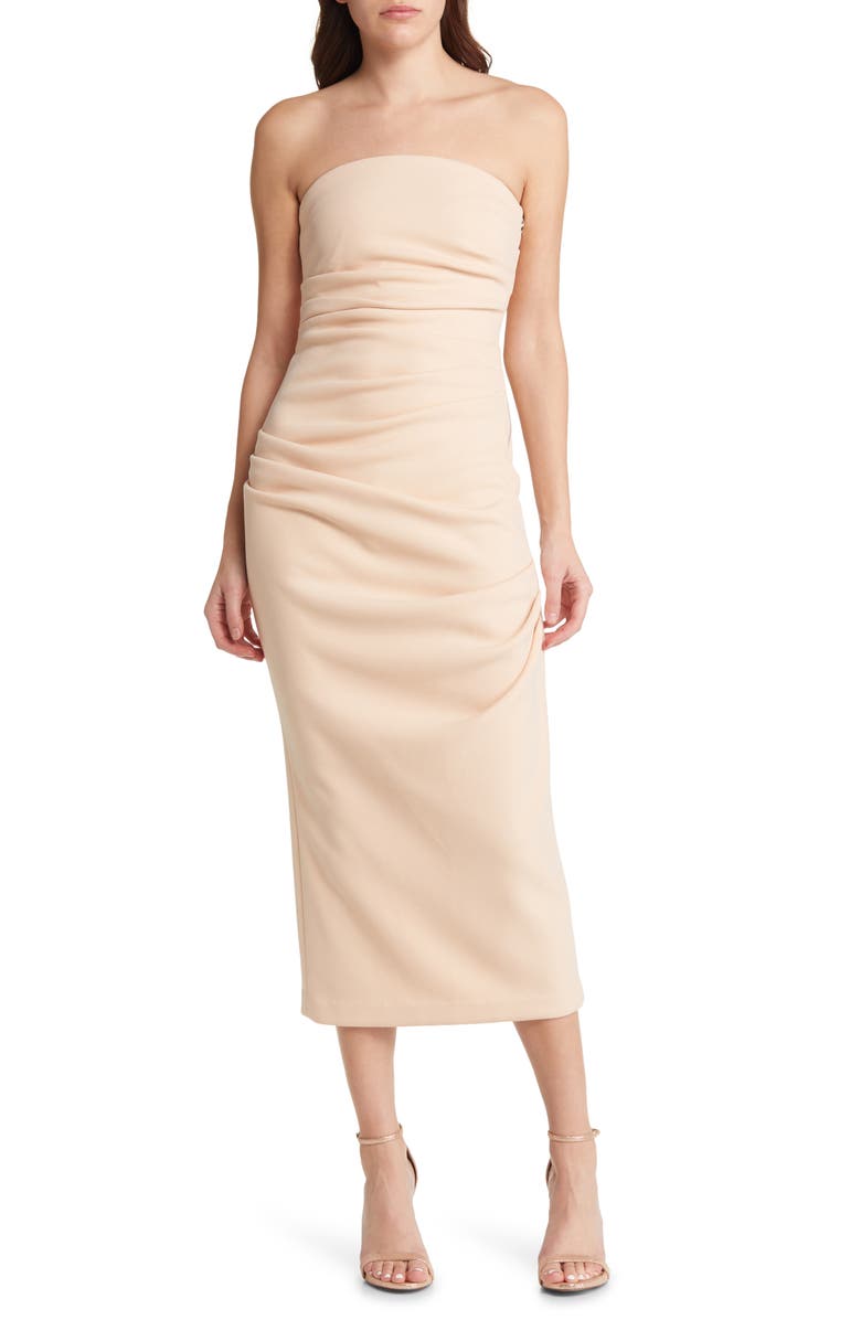 MISHA COLLECTION Calandra Strapless Sheath Dress, Main, color, 