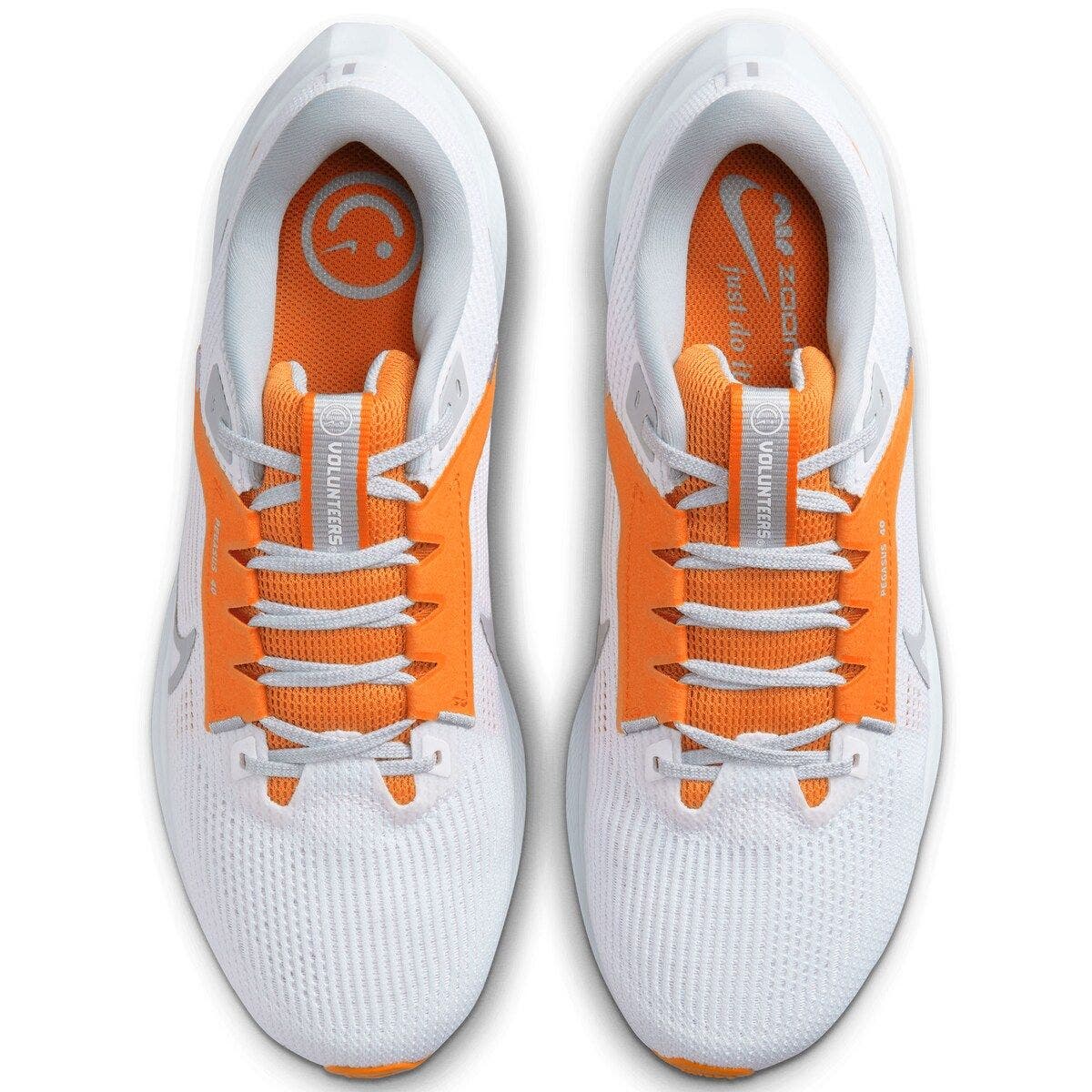 Nike Unisex Nike  White Tennessee Volunteers Zoom Pegasus 40 Running Shoe, Alternate, color, White