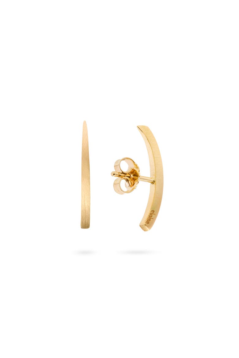 Crescent Moon Earrings. Handmade in Italy, Main, color, Gold Plated