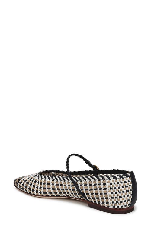 Veronica Beard Ellie Woven Flat In Eclipse/coconut Sand