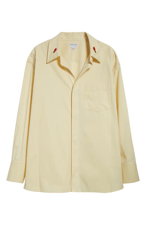 Bottega Veneta Cream Shirt In Cotton And Silk In 7098 Parchment