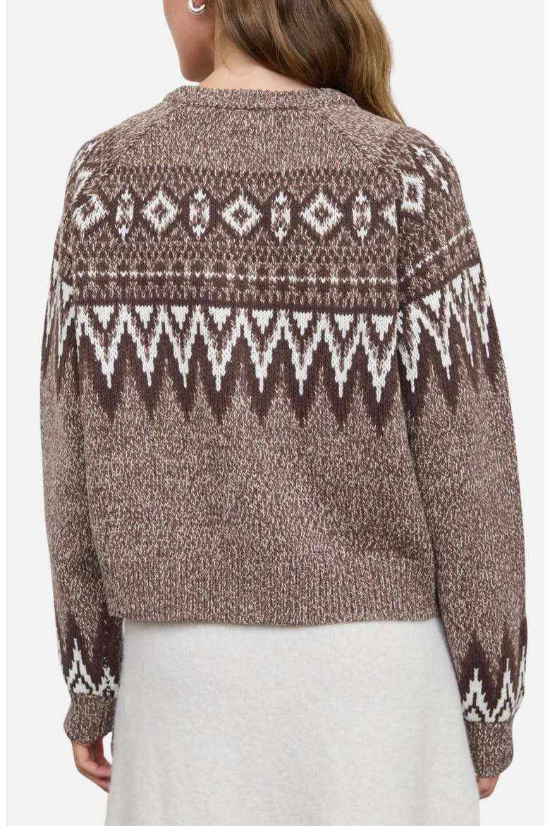 Fair Isle Marled Cardigan Sweater, Alternate, color, LIGHT MOCHA
